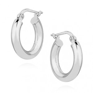Cercei rotunzi argint Ø16 mm x 3 mm Creole DiAmanti G0096DR-DIA (Argint 925‰ 2,2 g.)